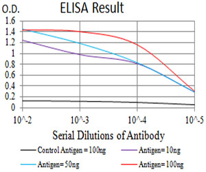 ALCAM / CD166 Antibody - Black line: Control Antigen (100 ng);Purple line: Antigen (10ng); Blue line: Antigen (50 ng); Red line:Antigen (100 ng)