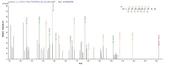 FDX1 / ADX Protein - Based on the SEQUEST from database of E.coli host and target protein, the LC-MS/MS Analysis result of Recombinant Bovine Adrenodoxin, mitochondrial(FDX1) could indicate that this peptide derived from E.coli-expressed Bos taurus (Bovine) FDX1.