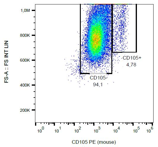 CD105 Antibody - Surface staining of CD105 in murine bone marrow with anti-CD105 (MJ7/18) PE.