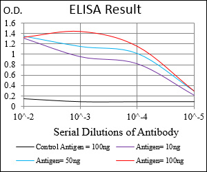 CD22 Antibody - Red: Control Antigen (100ng); Purple: Antigen (10ng); Green: Antigen (50ng); Blue: Antigen (100ng);