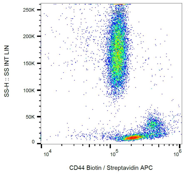 CD44 Antibody - Surface staining of human peripheral blood leukocytes with anti-human CD44 (MEM-85) biotin. 