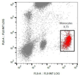 CD53 Antibody - Surface staining of CD53 in human peripheral blood cells with anti-CD53 (MEM-53) PE.
