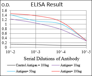 CD71 / Transferrin Receptor Antibody - Red: Control Antigen (100ng); Purple: Antigen (10ng); Green: Antigen (50ng); Blue: Antigen (100ng);