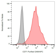 CD71 / Transferrin Receptor Antibody - Surface staining of CD71 in K562 cells with anti-CD71 (MEM-189) purified, GAM-APC.