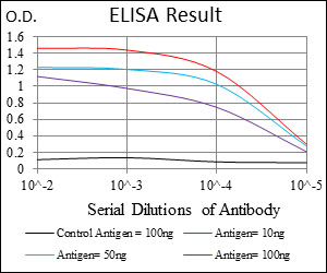 CD74 / CLIP Antibody - Red: Control Antigen (100ng); Purple: Antigen (10ng); Green: Antigen (50ng); Blue: Antigen (100ng);