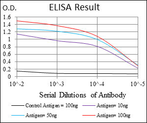 CD9 Antibody - Red: Control Antigen (100ng); Purple: Antigen (10ng); Green: Antigen (50ng); Blue: Antigen (100ng);