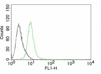 CDKN1B / p27 Kip1 Antibody - Flow cytometry testing of Jurkat cells. Black: cells alone; Grey: isotype control; Green: Alexa Fluor 488-labeled p27Kip1 antibody (KIP1/769).  This image was taken for the unmodified form of this product. Other forms have not been tested.