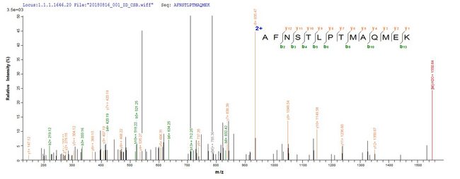 CD44 Protein - Based on the SEQUEST from database of E.coli host and target protein, the LC-MS/MS Analysis result of Recombinant Human CD44 antigen(CD44),partial could indicate that this peptide derived from E.coli-expressed Homo sapiens (Human) CD44.