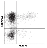 IFN Gamma / Interferon Gamma Antibody - PMA/Ionomycin-stimulated human PBMCs were stained with CD3 PE/Cy5 and 4S. B3 PE.