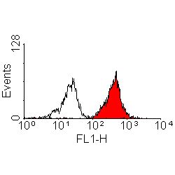 HLA-A2 Antibody - Flow cytometry of human peripheral blood lymphocytes with Mouse anti-Human HLA-A2: endotoxin low This image was taken for the unmodified form of this product. Other forms have not been tested.