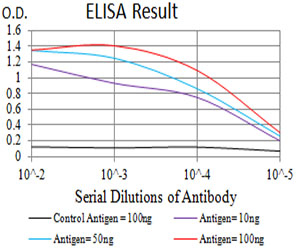 ITGB4 / Integrin Beta 4 Antibody - Black line: Control Antigen (100 ng);Purple line: Antigen (10ng); Blue line: Antigen (50 ng); Red line:Antigen (100 ng)