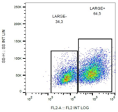 LARGE Antibody - Flow cytometry analysis of LARGE1 in HEK293-LARGE1 transfectants using mouse monoclonal antibody (clone LARGE-02) PE.