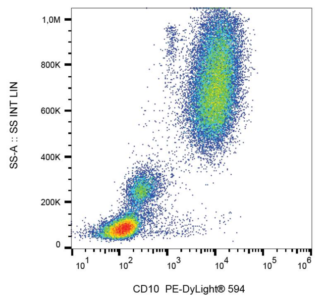 MME / CD10 Antibody - Surface staining of human peripheral blood with anti-human CD10 (MEM-78).