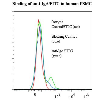 Human IgA Antibody - Flow cytometry of Human IgA antibody This image was taken for the unconjugated form of this product. Other forms have not been tested.