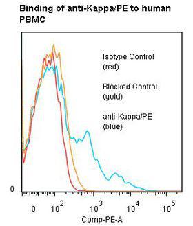 Human Kappa Light Chain Antibody - Flow cytometry of Ig Kappa Light Chain antibody This image was taken for the unconjugated form of this product. Other forms have not been tested.