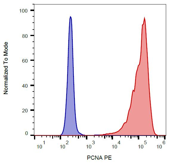 PCNA Antibody - Intracellular staining of PCNA in K562 cells with anti-PCNA (PC10) PE.