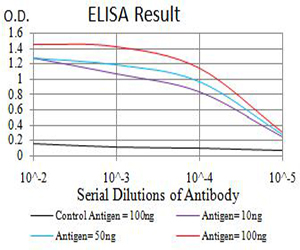 SMARCA1 / SWI Antibody - Black line: Control Antigen (100 ng);Purple line: Antigen (10ng); Blue line: Antigen (50 ng); Red line:Antigen (100 ng)