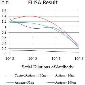THBD / CD141 / Thrombomodulin Antibody - Black line: Control Antigen (100 ng);Purple line: Antigen (10ng); Blue line: Antigen (50 ng); Red line:Antigen (100 ng)
