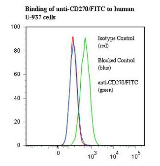 TNFRSF14 / CD270 / HVEM Antibody - Flow cytometry of CD270 / TNFRSF14 / HVEM antibody This image was taken for the unconjugated form of this product. Other forms have not been tested.