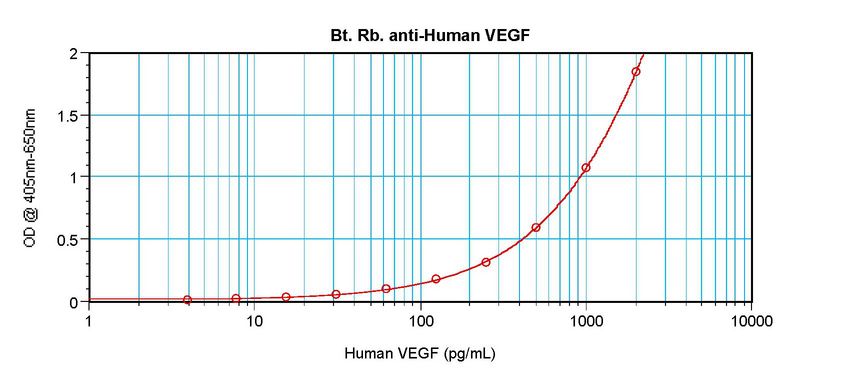 VEGFA / VEGF Antibody - Sandwich ELISA of VEGF antibody This image was taken for the unconjugated form of this product. Other forms have not been tested.